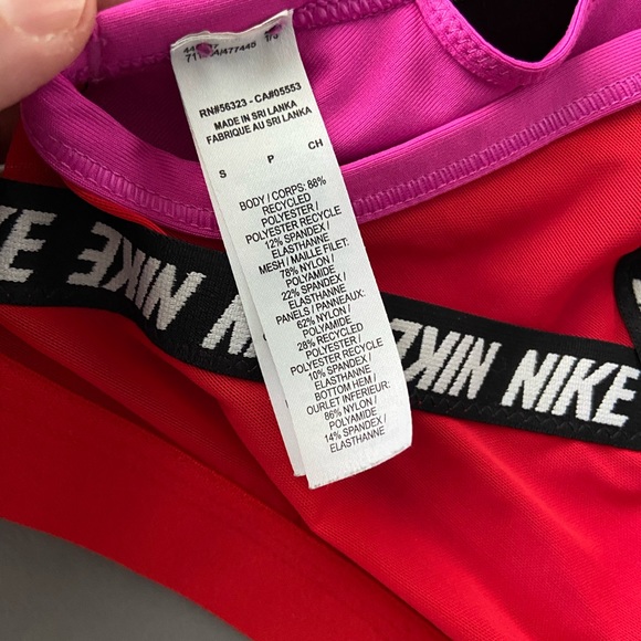 Nike Indy Pink & Red Cross Back Sports Bra - Picture 5 of 6